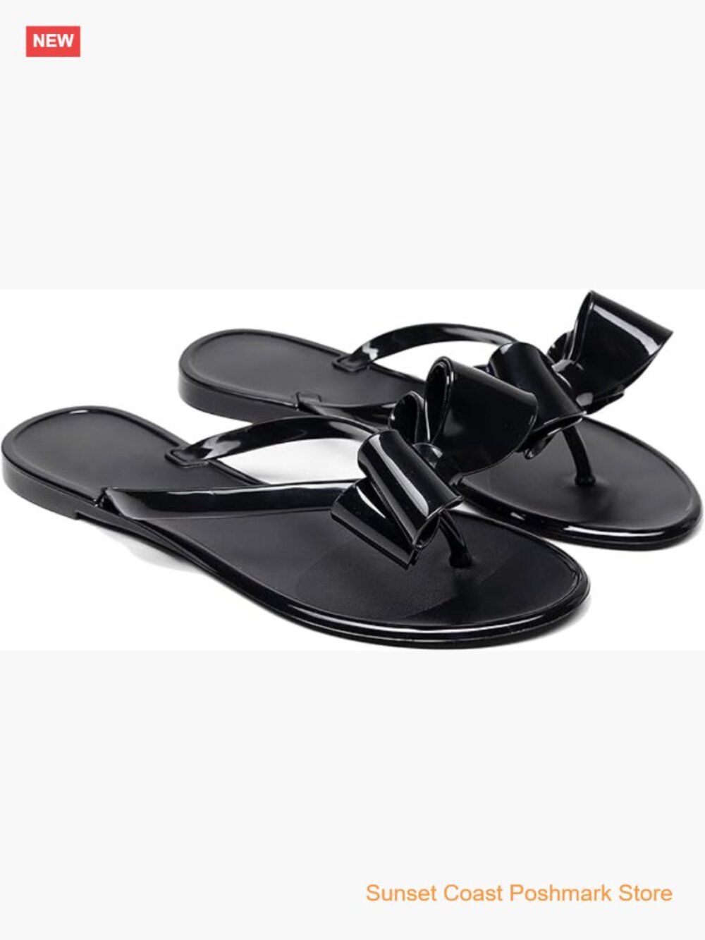 Jelly Flip Flop Sandals Bow Thong Flats Waterproof Slides Slip On Summer Beach